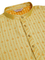 Jompers Men's Yellow Embroidered Kurta Payjama Sets | Grocsy