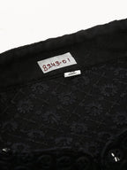 Jompers Men's Black Chikankari Embroidered and Sequence Kurta with Churidar | Grocsy