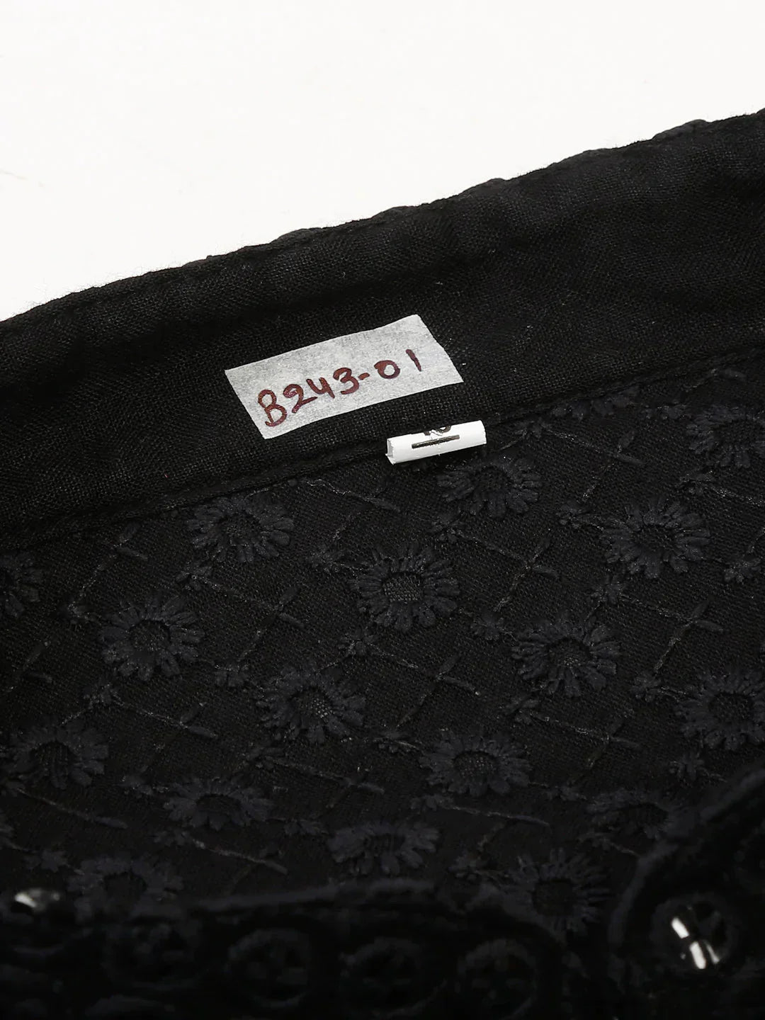 Jompers Men's Black Chikankari Embroidered and Sequence Kurta with Churidar | Grocsy