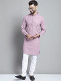 Jompers Men's Purple Chikankari Embroidered and Sequence Kurta with Churidar | Grocsy