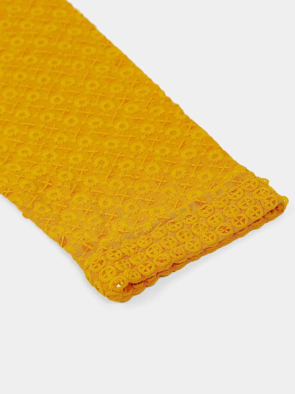 Jompers Men's Mustard Chikankari Embroidered and Sequence Kurta with Churidar | Grocsy