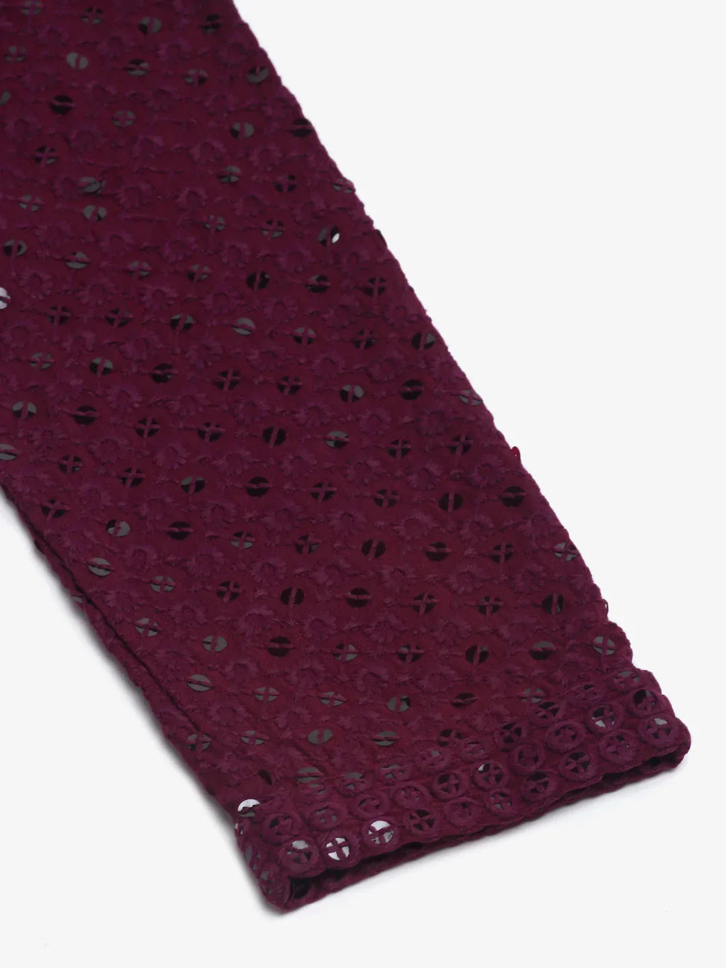 Jompers Men's Purple Chikankari Embroidered and Sequence Kurta with Churidar | Grocsy
