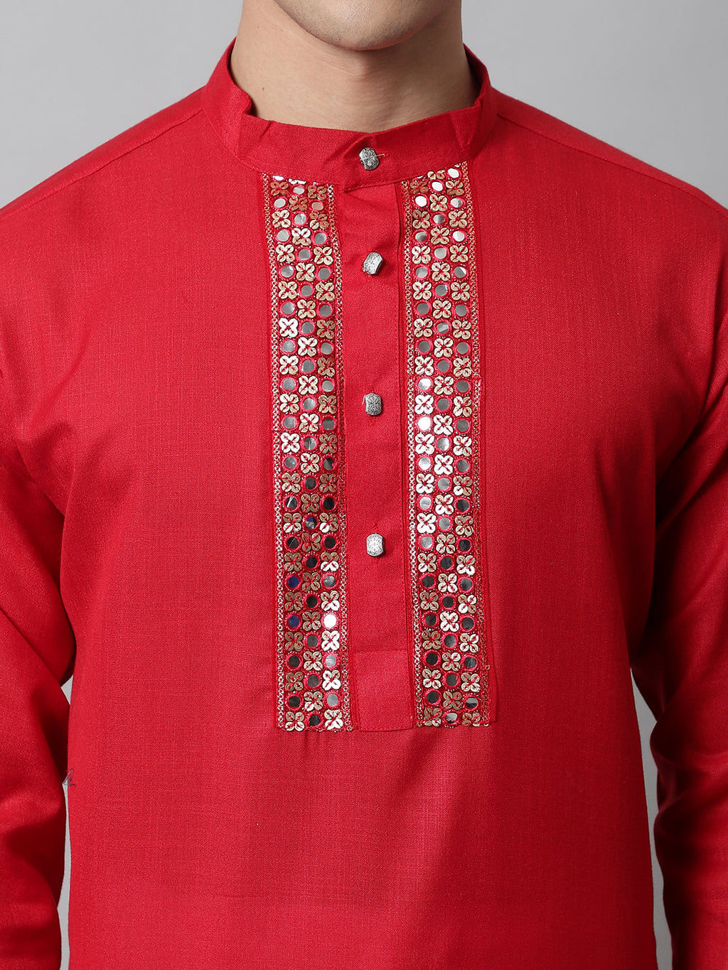 Jompers Men's Black Embroidered Kurta with Pyjama | Grocsy