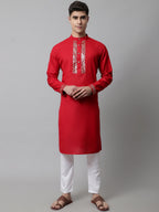 Jompers Men's Black Embroidered Kurta with Pyjama | Grocsy