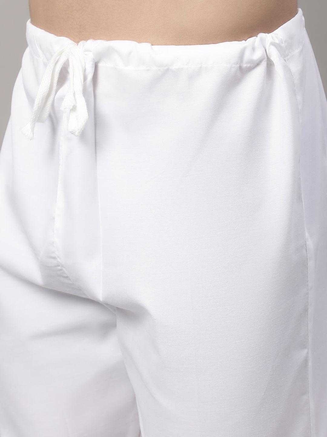 Jompers Men's White Embroidered Straight Kurta Pyjama Set | Grocsy