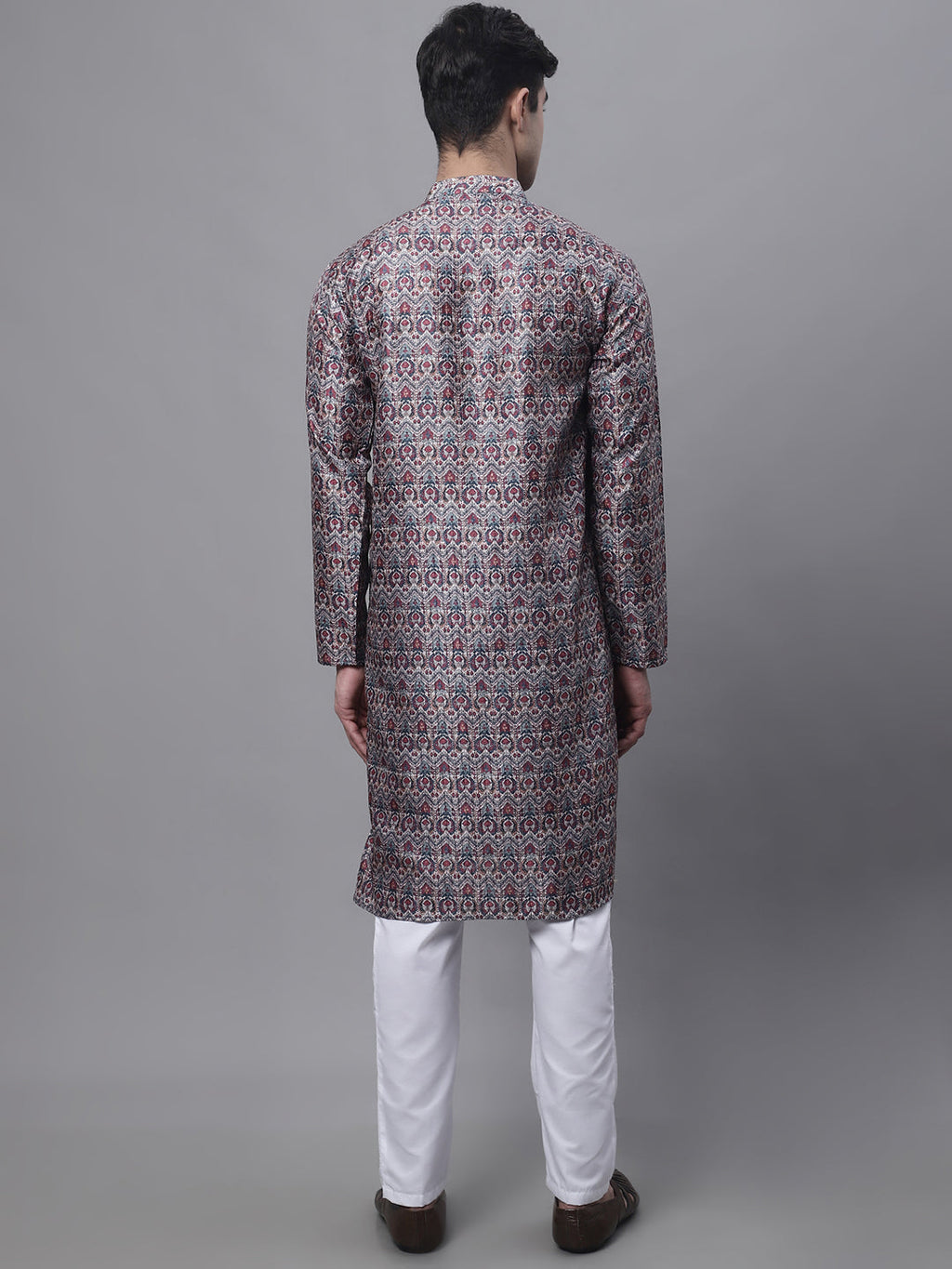 Jompers Men's Maroon Digital Printed Kurta Pyjama Set | Grocsy