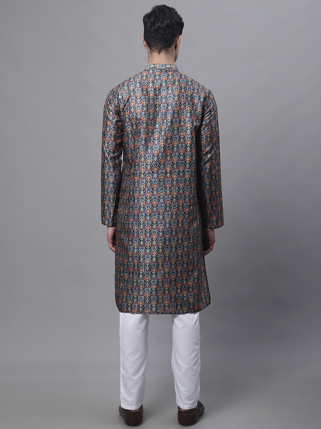 Jompers Men's Navy Digital Printed Kurta Pyjama Set | Grocsy