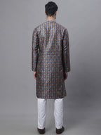 Jompers Men's Navy Digital Printed Kurta Pyjama Set | Grocsy