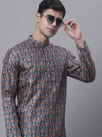 Jompers Men's Navy Digital Printed Kurta Pyjama Set | Grocsy