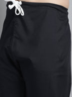 Jompers Men's Black Cotton Solid Pathani Kurta with Salwar | Grocsy