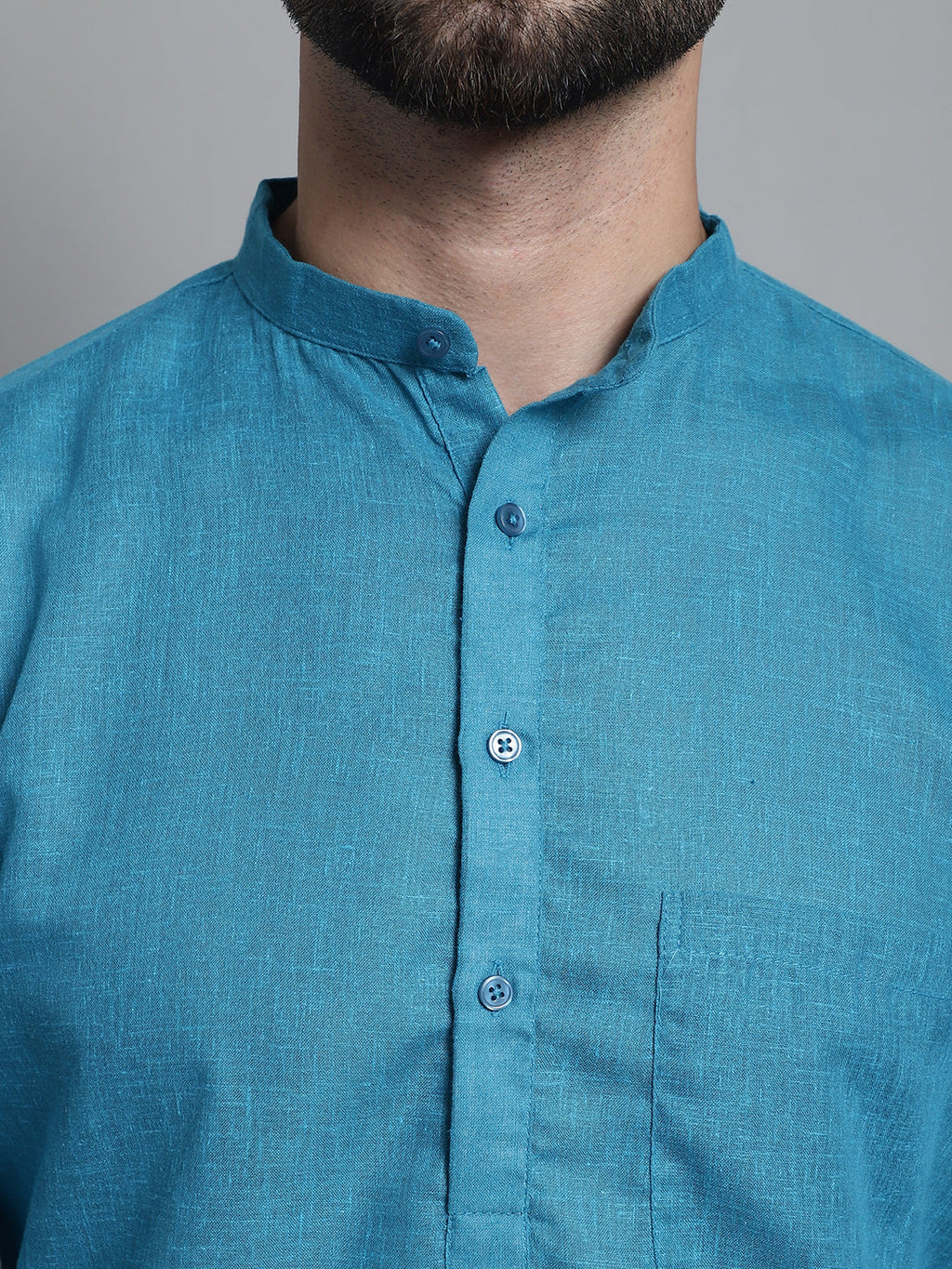 Jompers Men's Solid Pure Cotton Kurta With Pyjamas - Peacock | Grocsy