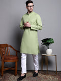 Jompers Men's Pure Cotton Kurta with Churidar - Pista | Grocsy