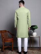 Jompers Men's Pure Cotton Kurta with Churidar - Pista | Grocsy