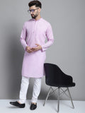 Jompers Men's Solid Pure Cotton Kurta With Pyjamas - Purple | Grocsy