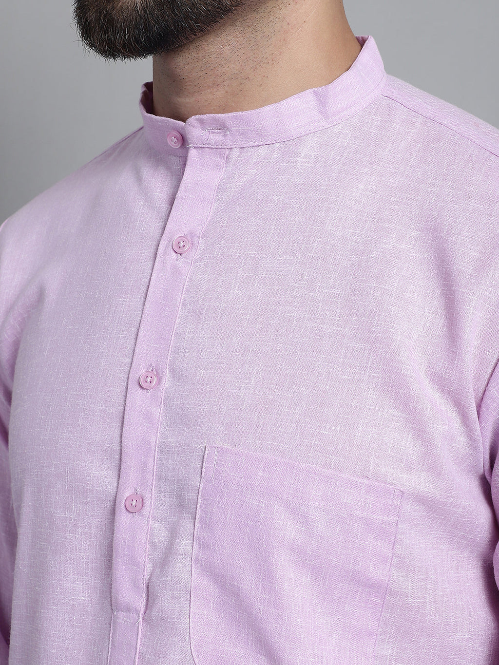 Jompers Men's Solid Pure Cotton Kurta With Pyjamas - Purple | Grocsy