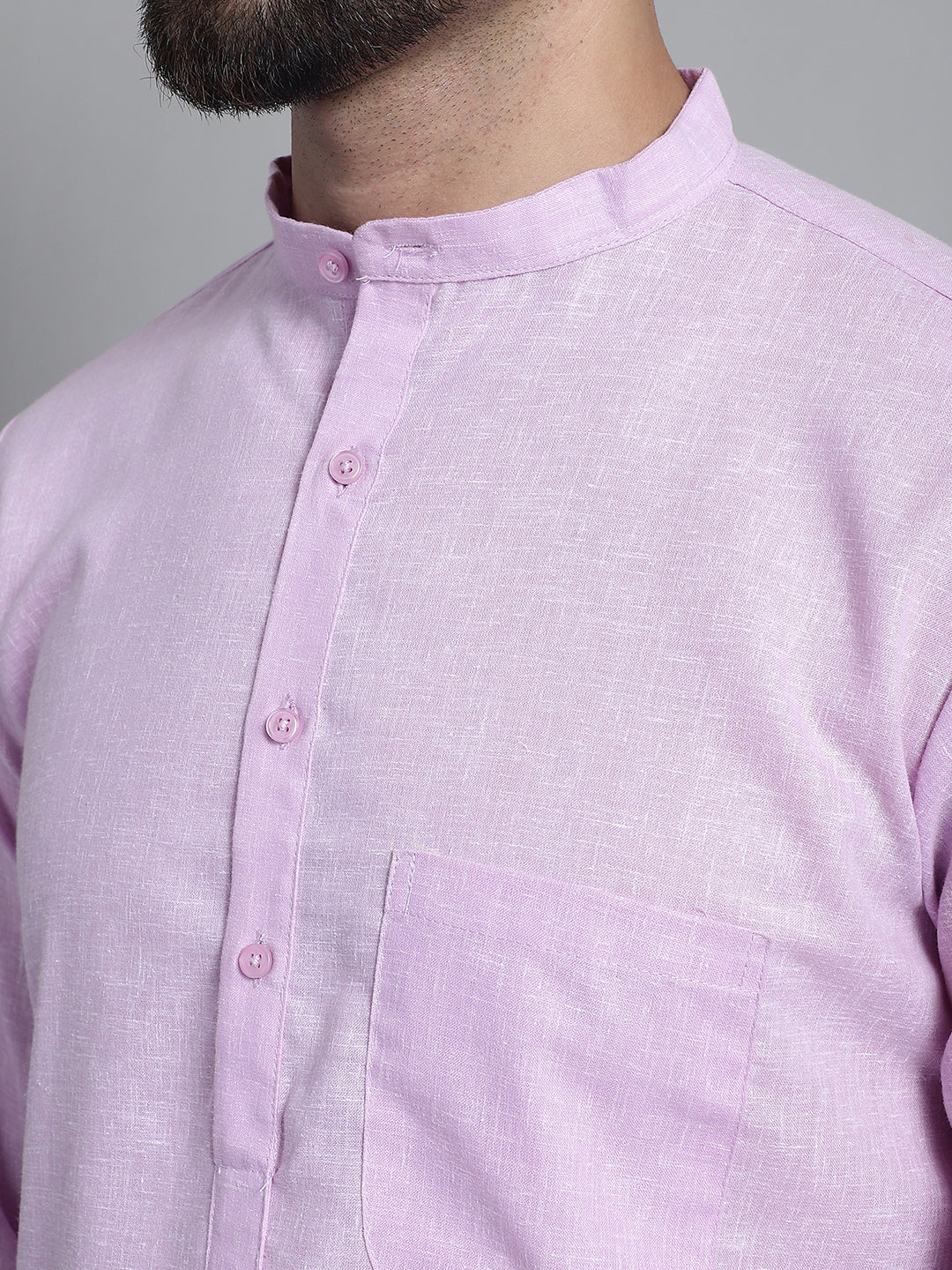Jompers Men's Solid Pure Cotton Kurta With Pyjamas - Purple | Grocsy