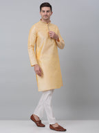 Jompers Men's Golden Collar Embroidered Kurta with Pyjama | Grocsy