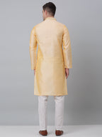 Jompers Men's Golden Collar Embroidered Kurta with Pyjama | Grocsy