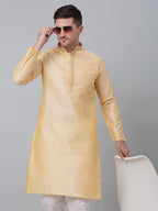 Jompers Men's Golden Collar Embroidered Kurta with Pyjama | Grocsy