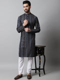 Jompers Men's Navy Blue Foil Printed Kurta with Churidar | Grocsy