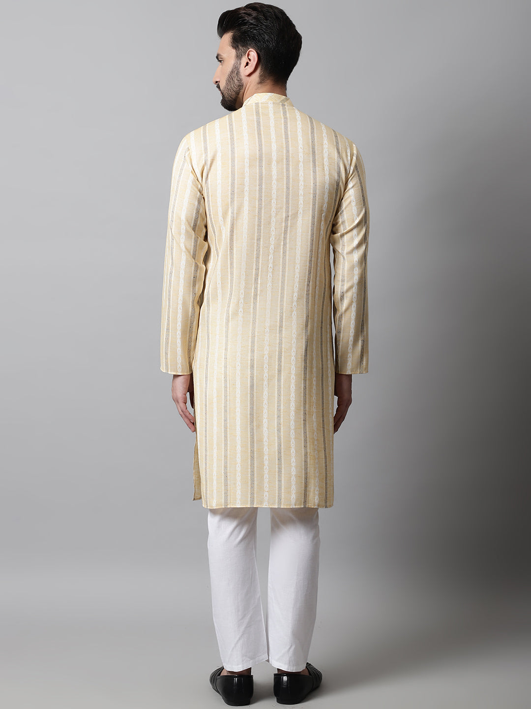 Jompers Men's Beige Geomatric Printed Kurta with Churidar | Grocsy