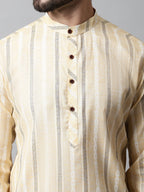 Jompers Men's Beige Geomatric Printed Kurta with Churidar | Grocsy