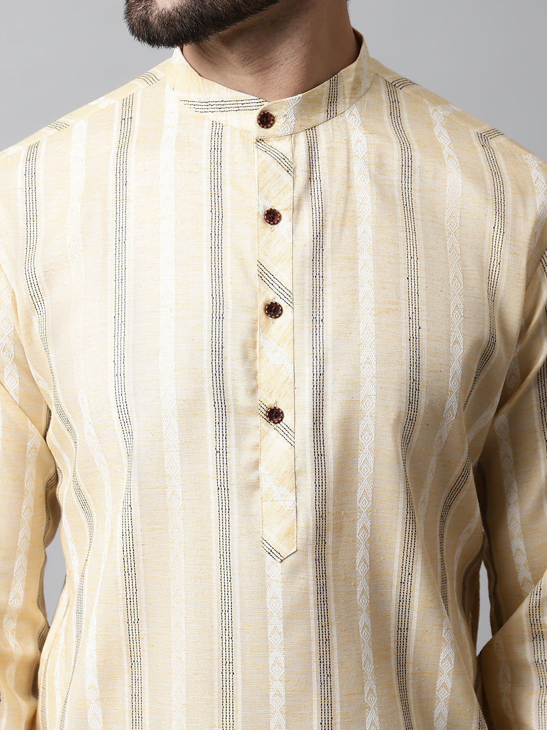 Jompers Men's Beige Geomatric Printed Kurta with Churidar | Grocsy