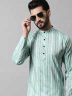 Jompers Men's Sky Blue Geomatric Printed Kurta with Churidar | Grocsy