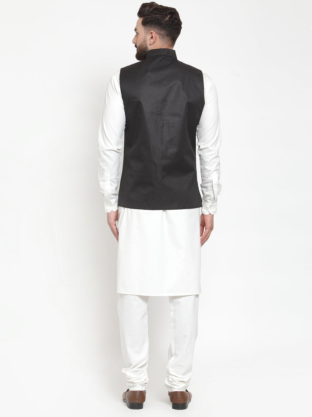 Jompers Men's Solid Kurta Pajama with Solid Waistcoat | Grocsy