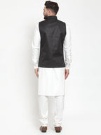 Jompers Men's Solid Kurta Pajama with Solid Waistcoat | Grocsy