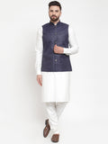 Jompers Men's Beautiful Solid Kurta Pajama with Solid Waistcoat | Grocsy