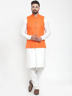 Jompers Men Solid Kurta Pajama with Solid Waistcoat | Grocsy