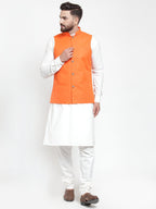 Jompers Men Solid Kurta Pajama with Solid Waistcoat | Grocsy