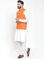 Jompers Men Solid Kurta Pajama with Solid Waistcoat | Grocsy
