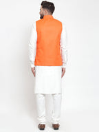 Jompers Men Solid Kurta Pajama with Solid Waistcoat | Grocsy