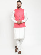 Jompers Men Beautiful Solid Kurta Pajama with Solid Waistcoat | Grocsy