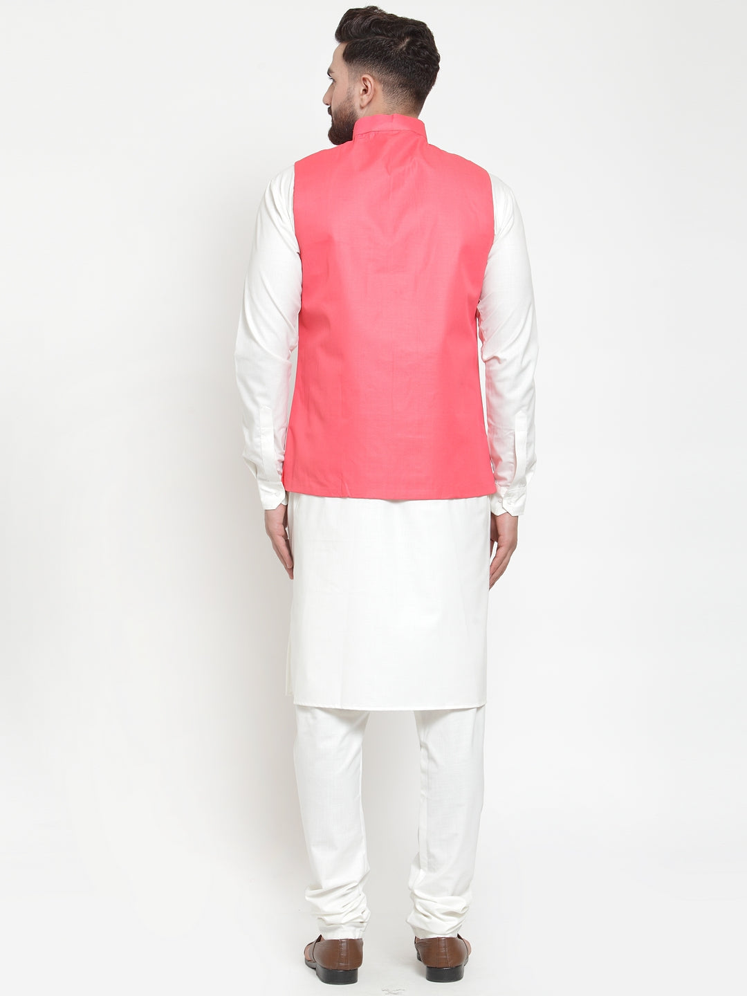 Jompers Men Beautiful Solid Kurta Pajama with Solid Waistcoat | Grocsy
