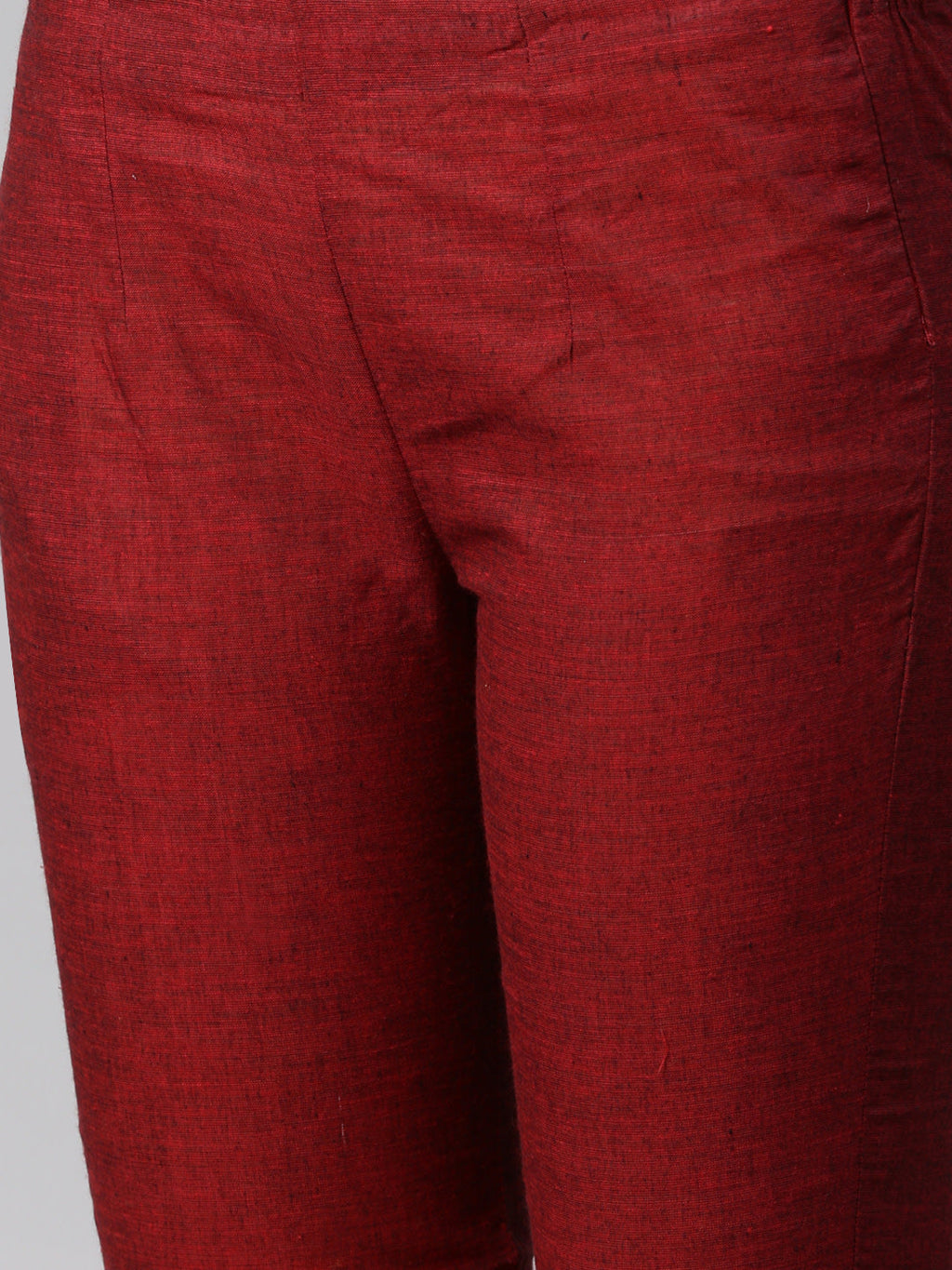 Jompers Women Maroon Yoke Design Kurta with Trousers | Grocsy