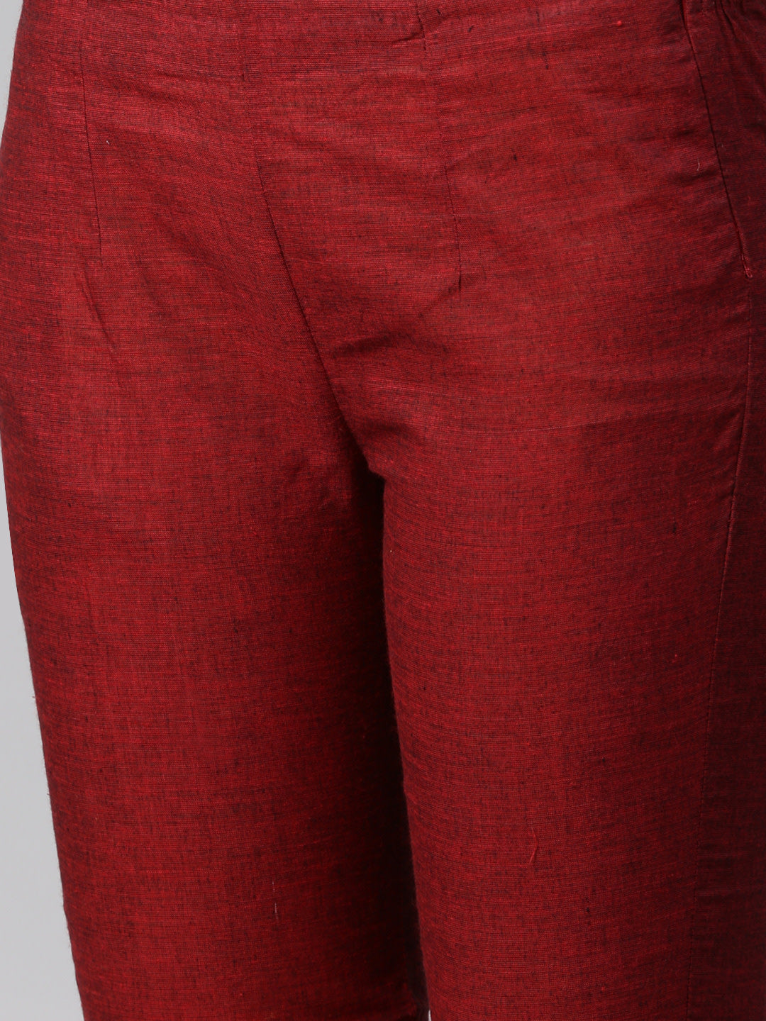 Jompers Women Maroon Yoke Design Kurta with Trousers | Grocsy