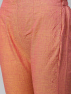 Jompers Women Pink Yoke Design Kurta with Trousers | Grocsy