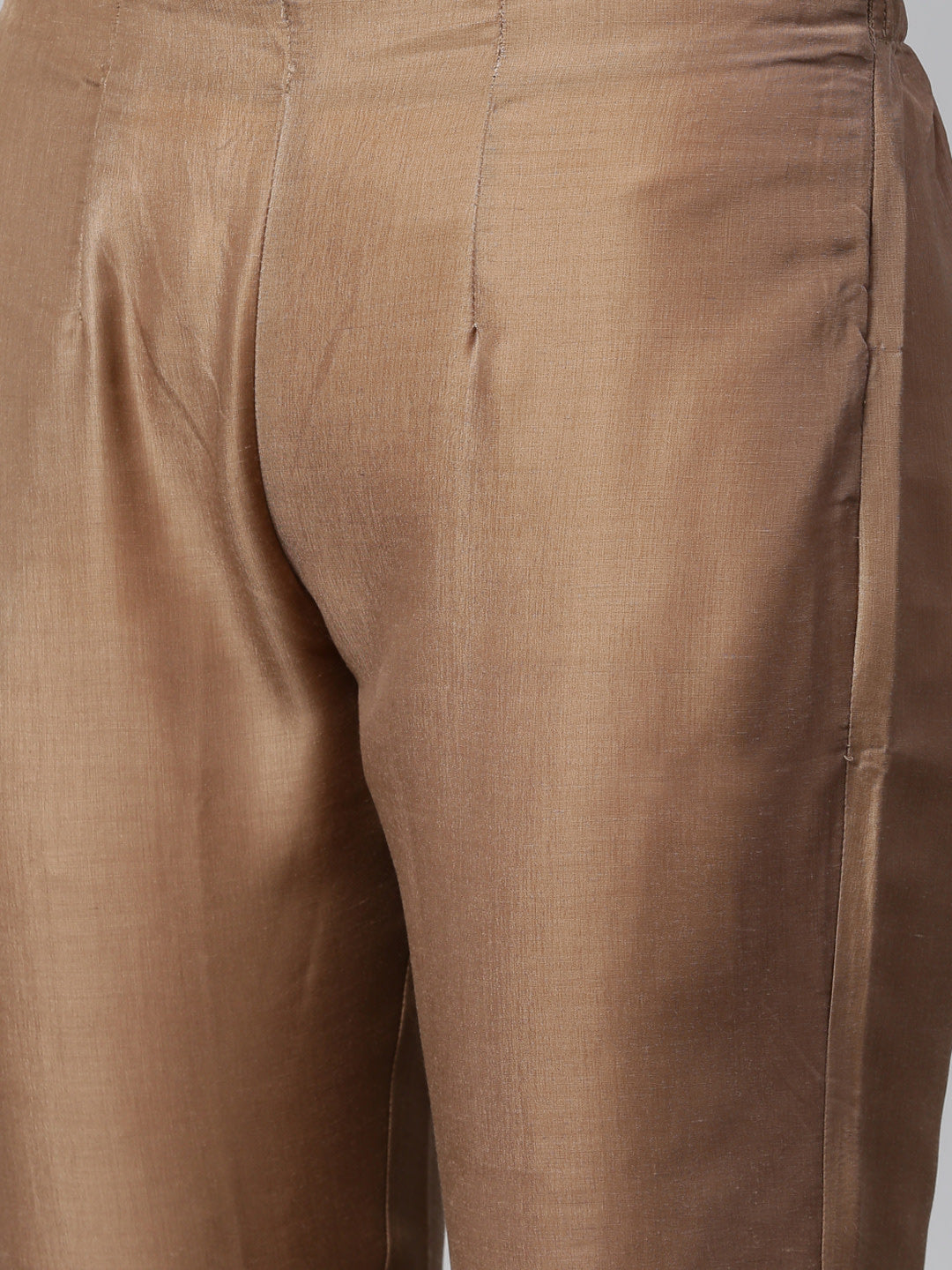 Jompers Women Brown Embroidered Solid Kurta with Trousers | Grocsy
