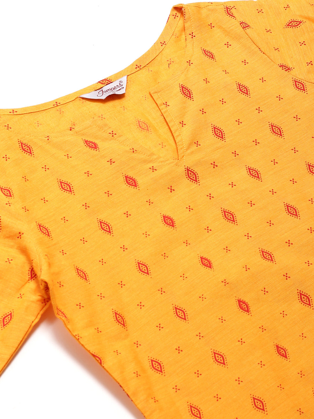 Jompers Women Yellow Printed Kurta with Trousers | Grocsy