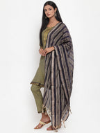 Jompers Women Mustard Solid Kurta with Trousers & Dupatta | Grocsy