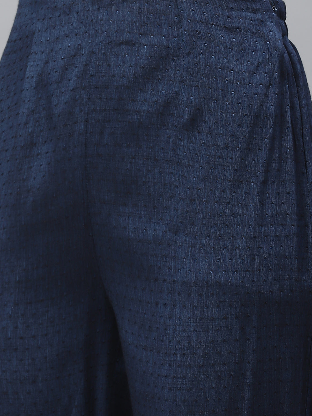 Jompers Women Navy Blue & Charcoal Grey Self Design Kurta with Trousers & Dupatta | Grocsy