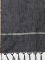 Jompers Women Navy Blue & Charcoal Grey Self Design Kurta with Trousers & Dupatta | Grocsy