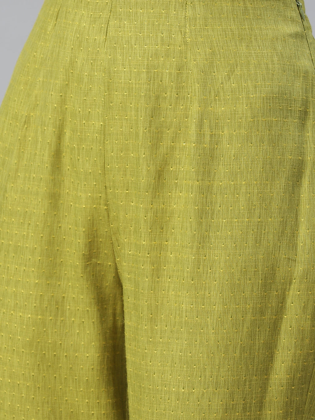 Jompers Women Green & Beige Self Design Kurta with Trousers & Dupatta | Grocsy