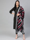 Jompers Women Black & Grey Solid Kurta with Trousers & Dupatta | Grocsy