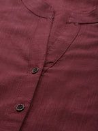 Jompers Women Maroon & Grey Solid Kurta with Trousers & Dupatta | Grocsy