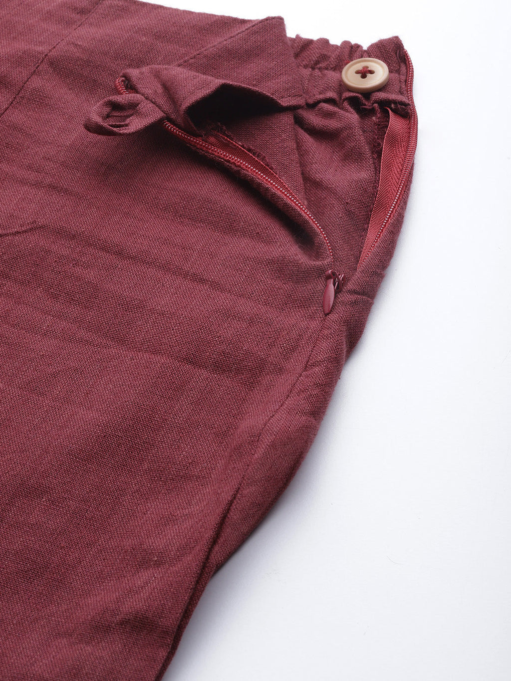 Jompers Women Maroon & Grey Solid Kurta with Trousers & Dupatta | Grocsy