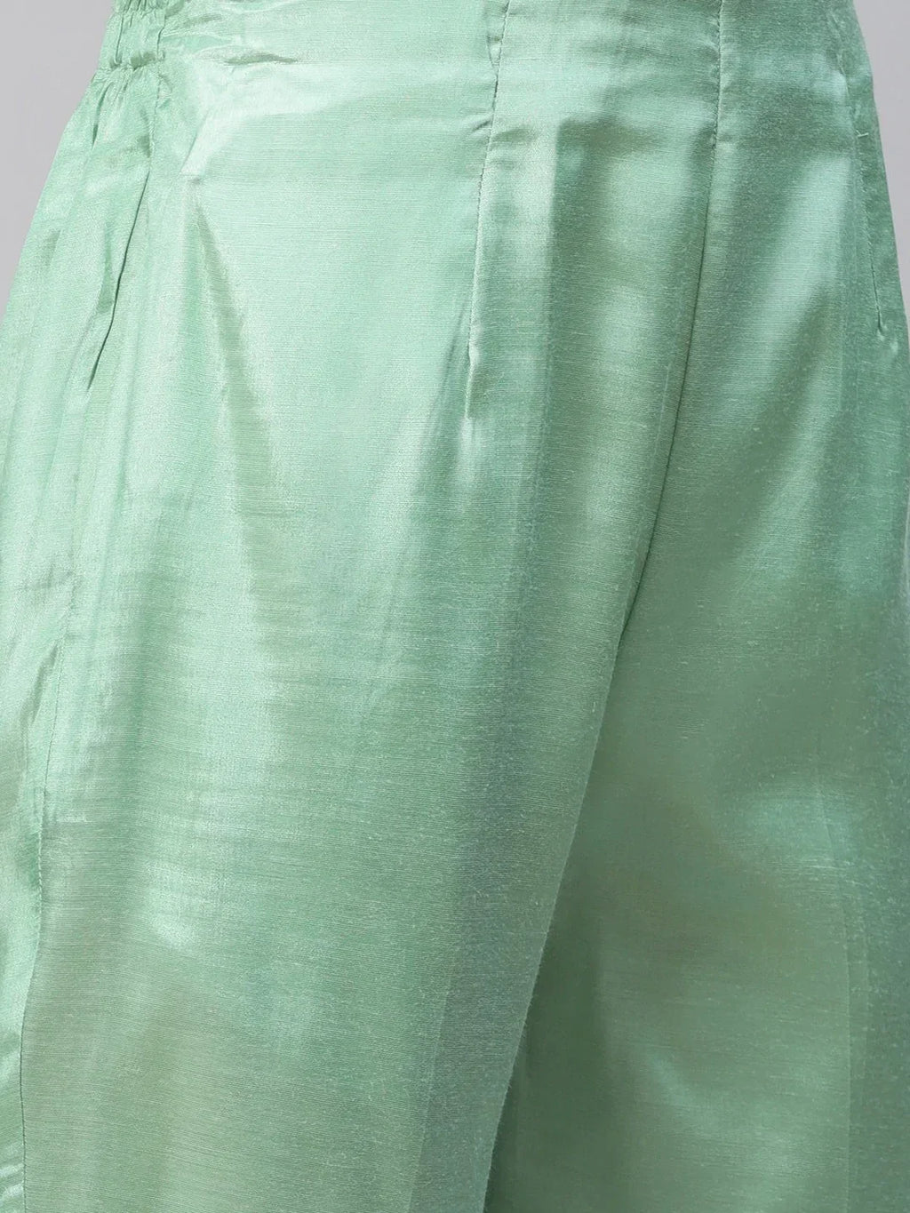 Jompers Women's Sea Green Embroidered Regular Sequinned Kurta with Trousers & Dupatta | Grocsy